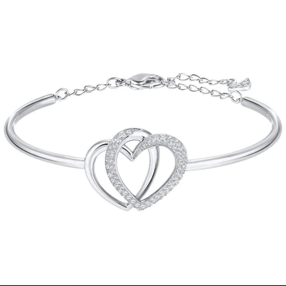 Swarovski double heart bangle